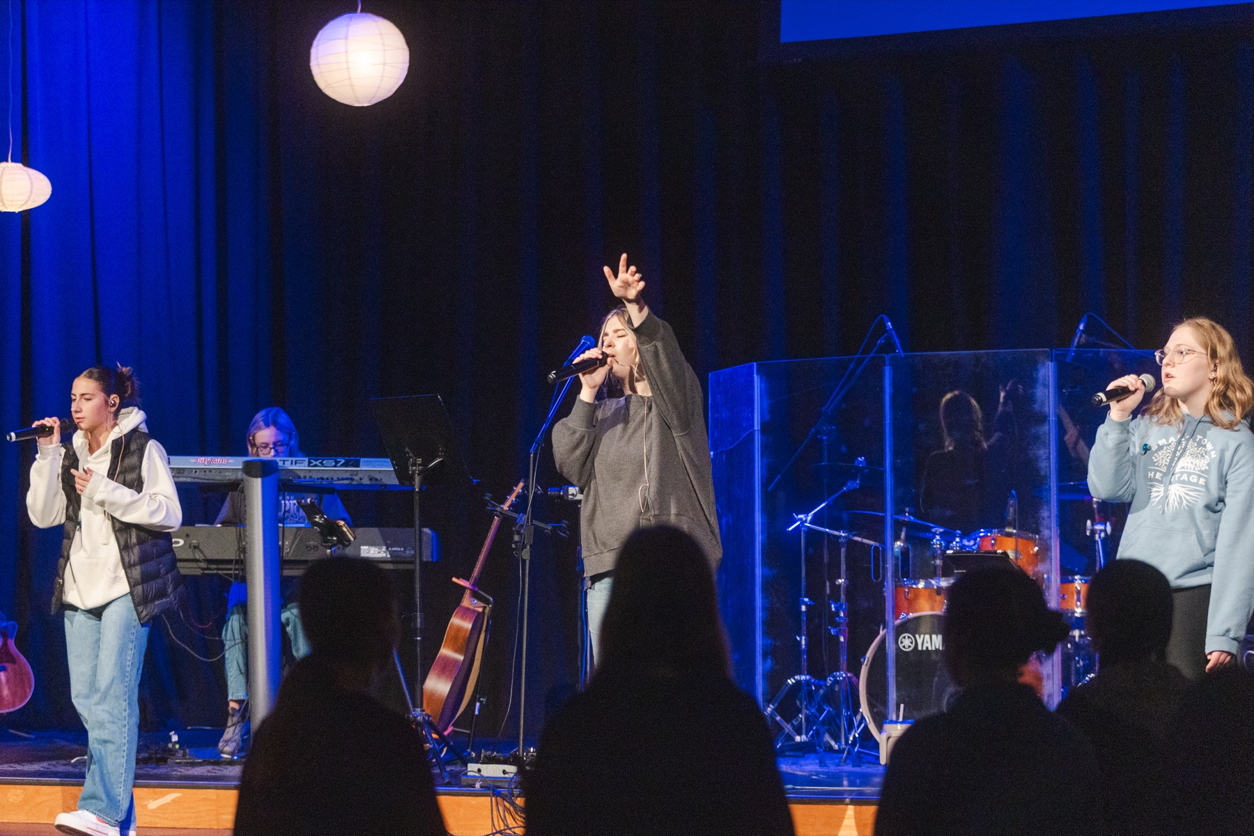 Youth leading worship at Calvary Church